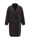 Brown Peaked Lapel Trench Coat 1