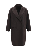 Brown Peaked Lapel Trench Coat 1
