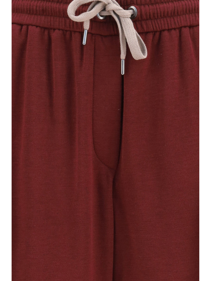 Maroon Relaxed Drawstring Pants 3
