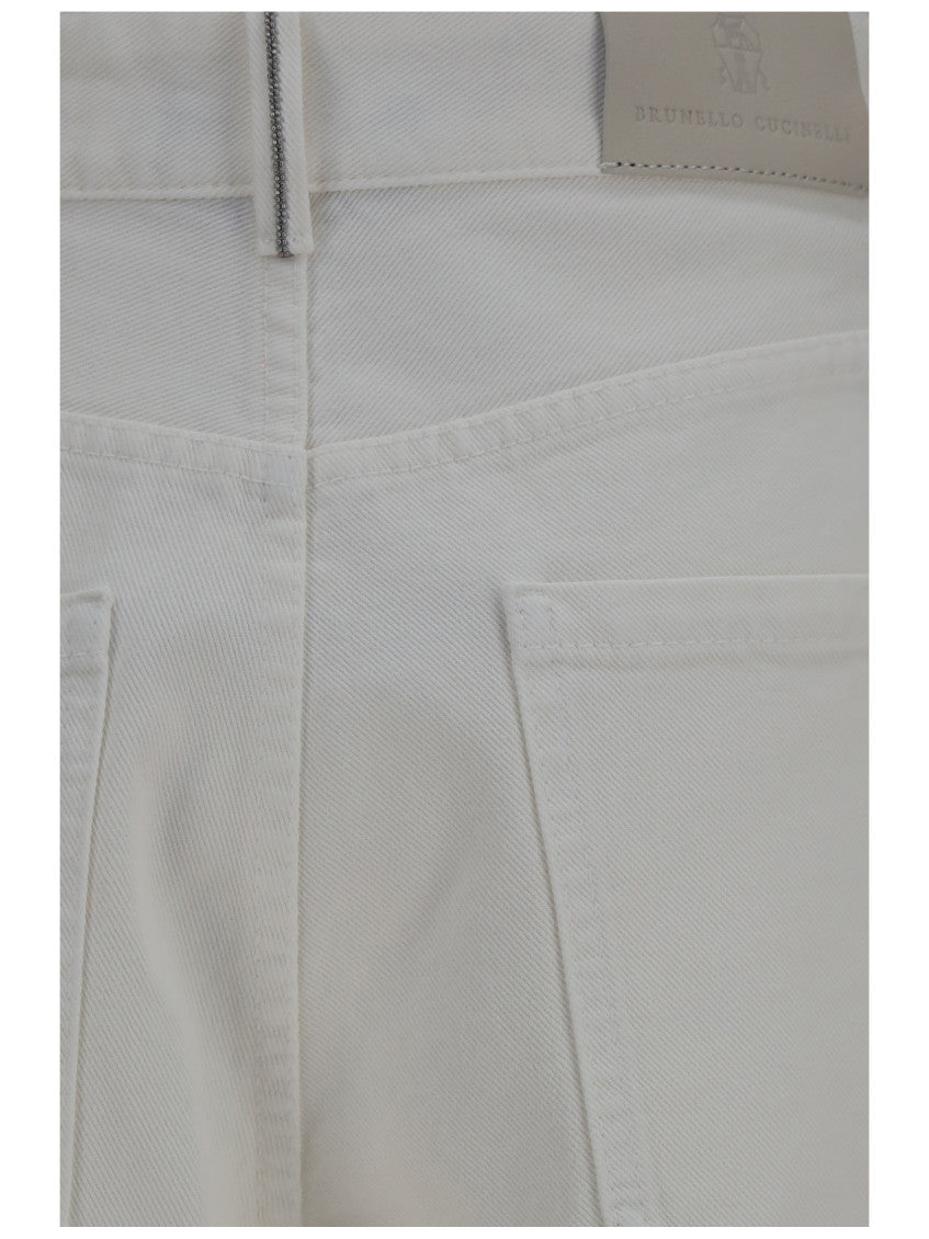 White Flared High Rise Jeans 3