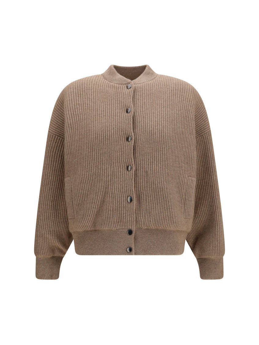 Beige Knitted Mock Collar Sweater 1