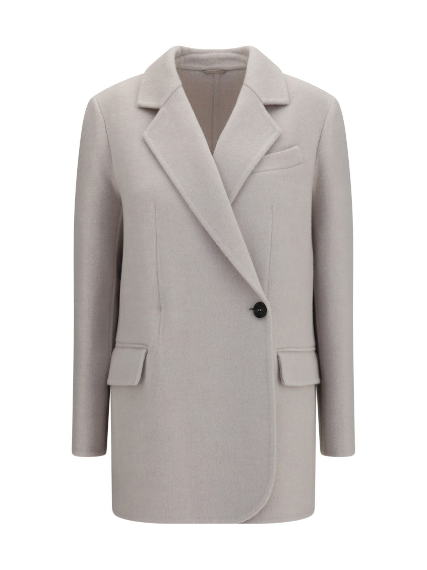 Grey Notched Lapel Blazer 1