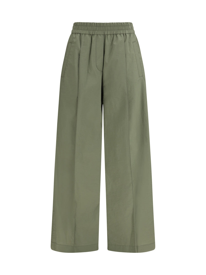 Green Relaxed Elasticated Pants 1