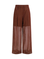 Brown Relaxed Pleated Pants 1