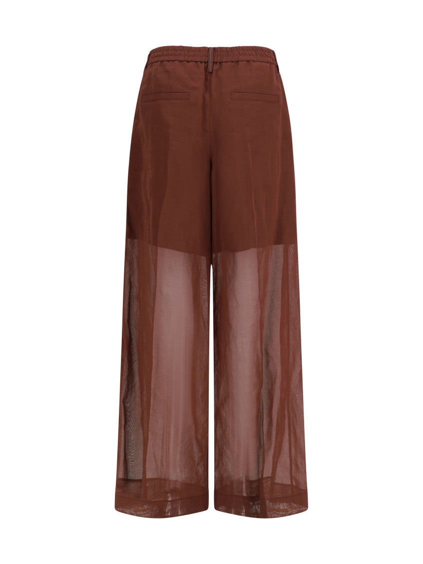 Brown Relaxed Pleated Pants 2