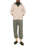 Beige Textured Hood Jacket 1