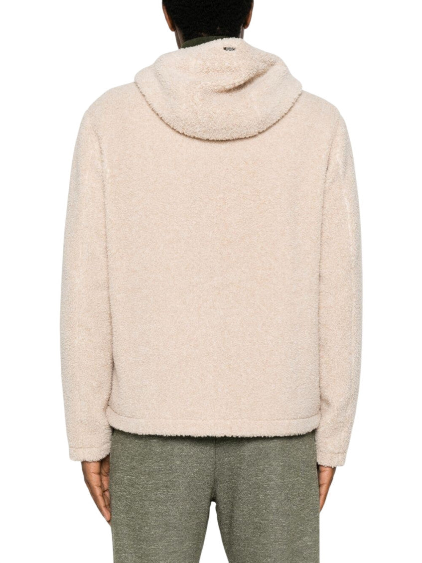 Beige Textured Hood Jacket 2