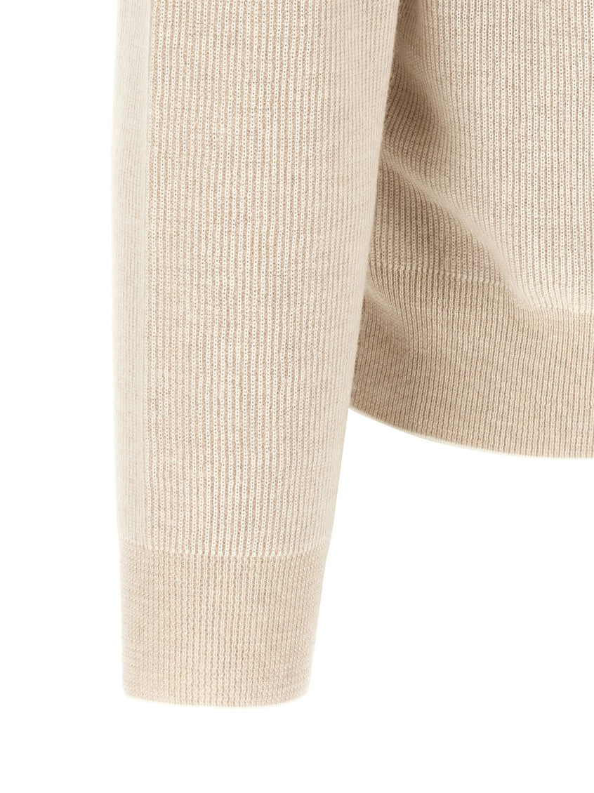 Beige Mock Collar Sweater 4