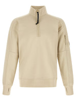 Beige Mock Collar Sweatshirt 1