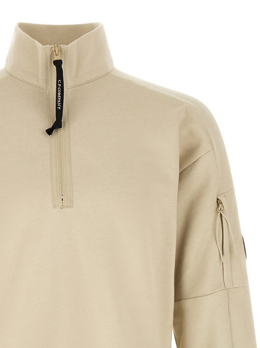 Beige Mock Collar Sweatshirt 3
