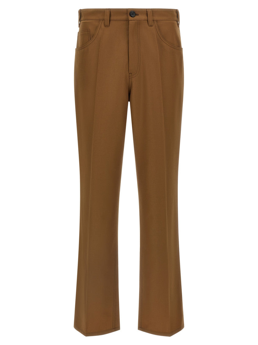 Brown Flat Front Pants 1