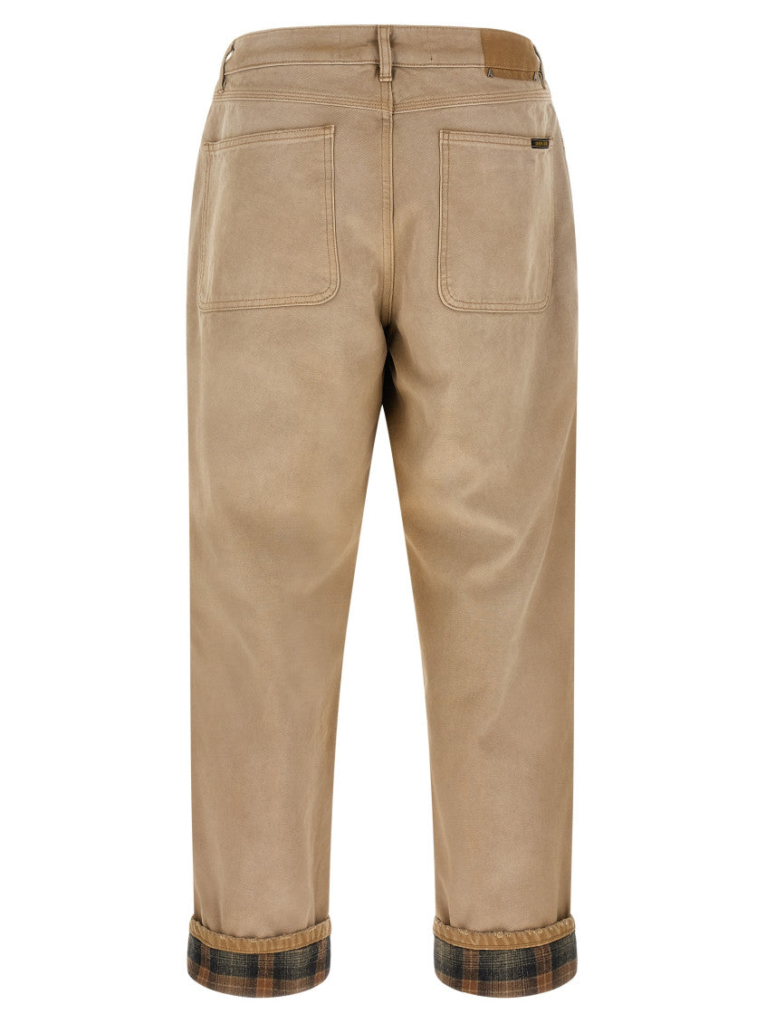 Beige Mid Rise Jeans 2