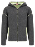 Grey Knitted Relaxed Hoodie 1