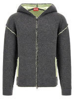Grey Knitted Relaxed Hoodie 1