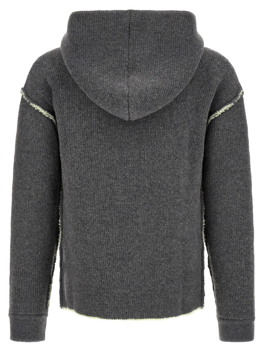 Grey Knitted Relaxed Hoodie 2