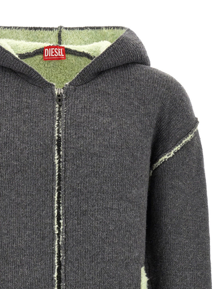 Grey Knitted Relaxed Hoodie 3