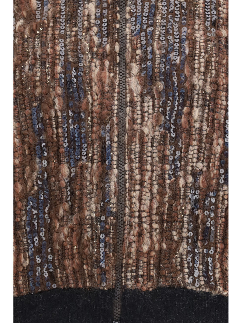 Brown Stripes Mock Collar Sweater 3