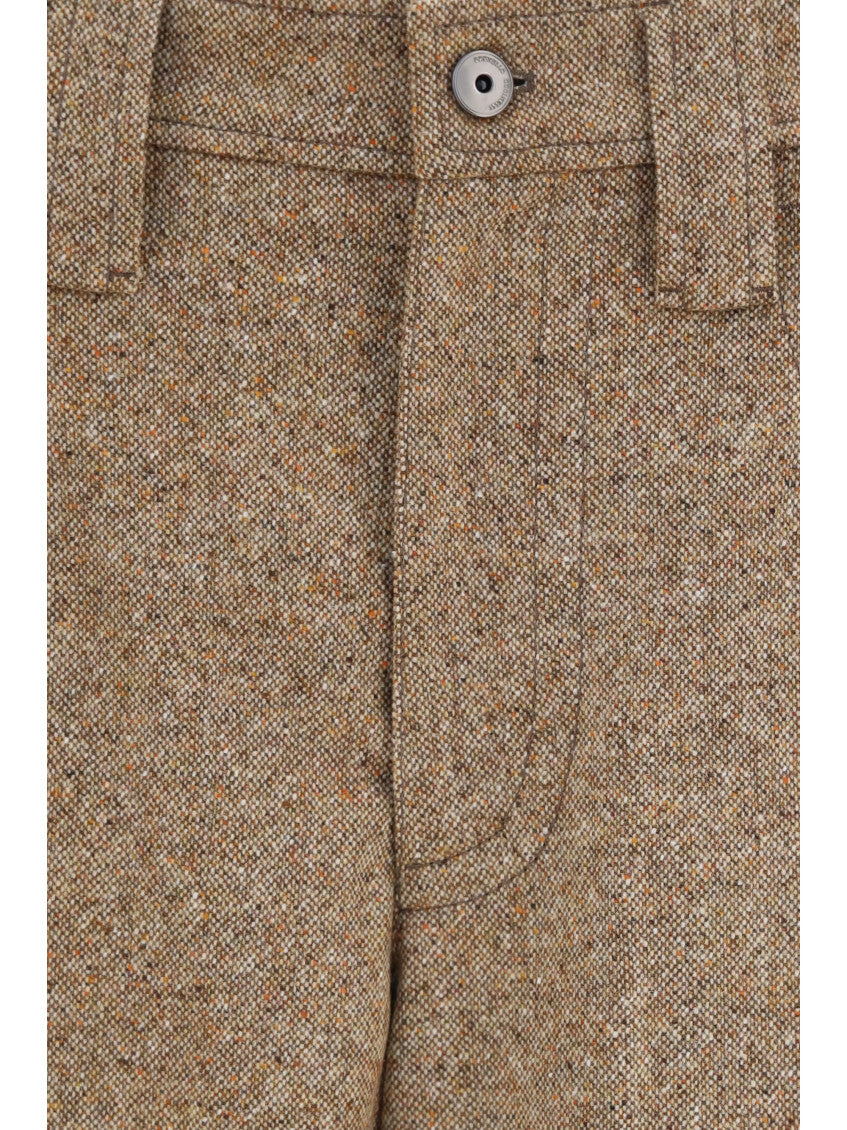 Beige Straight Flat Front Pants 3
