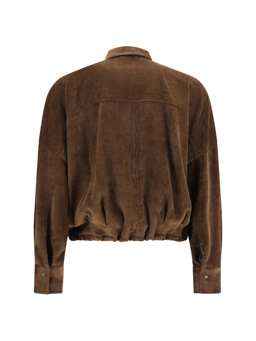 Brown Oversized Textured Shirt 2
