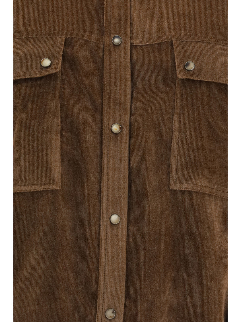 Brown Oversized Textured Shirt 3