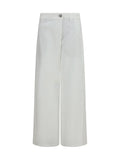 White Straight Flat Front Pants 1
