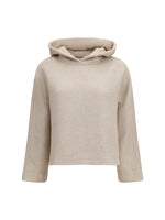 Beige Solid Hood Sweatshirt 1