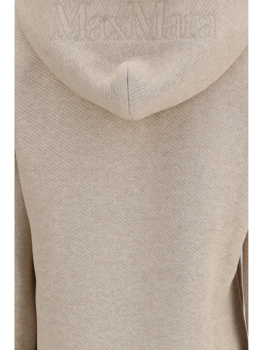 Beige Solid Hood Sweatshirt 3