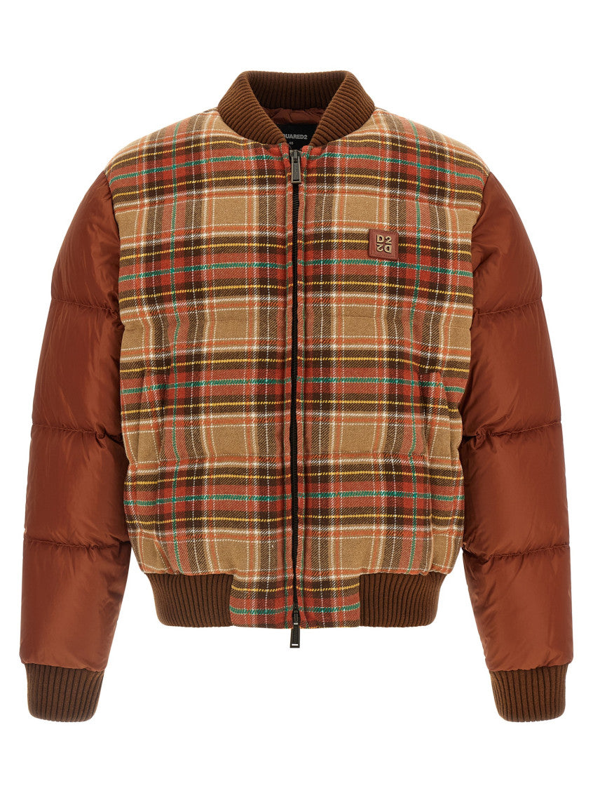 Brown Plaid Bomber Jacket 1