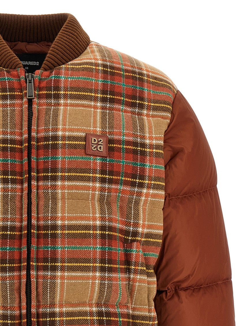 Brown Plaid Bomber Jacket 3