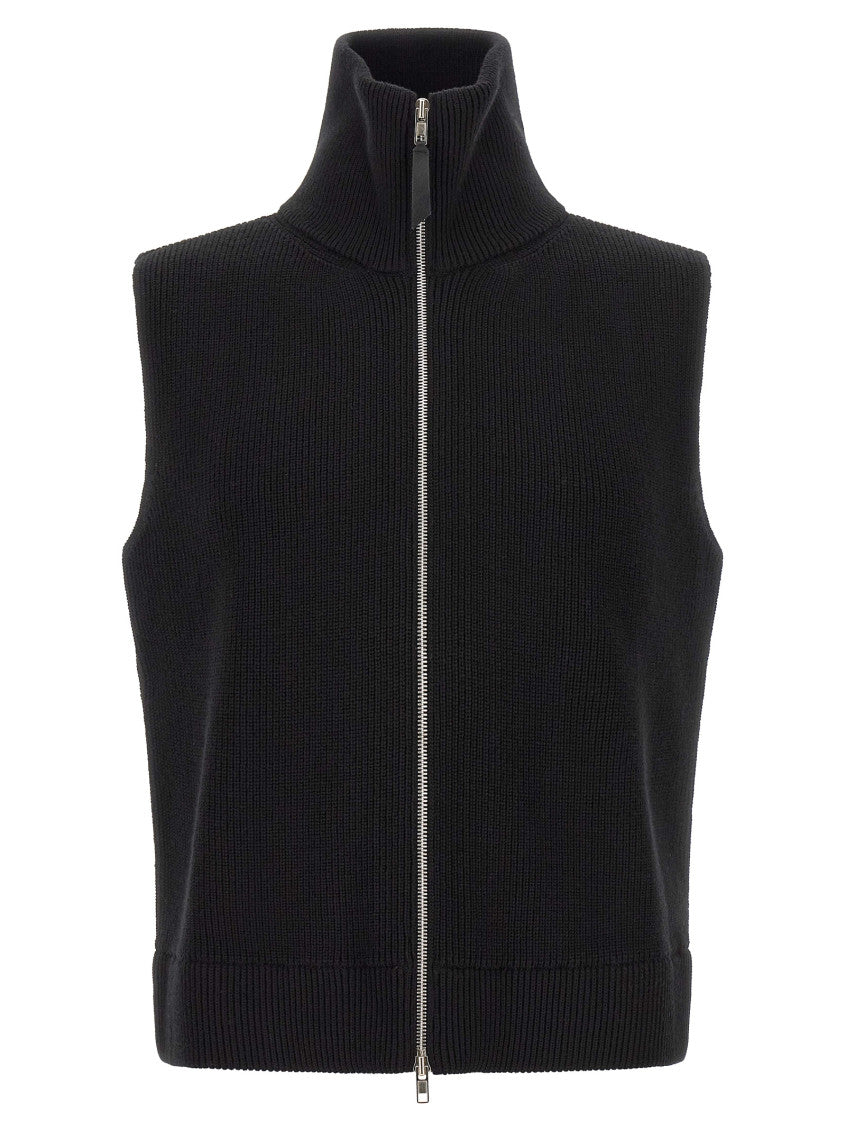 Black Mock Collar Vest 1