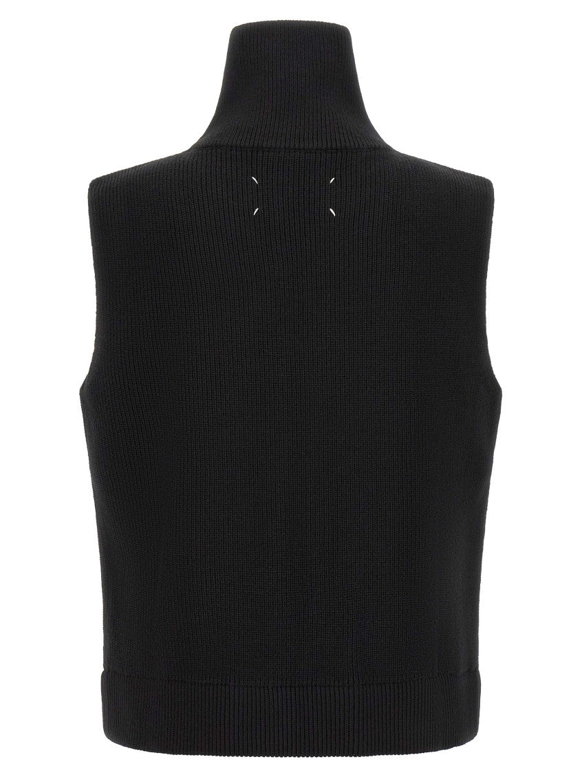 Black Mock Collar Vest 2