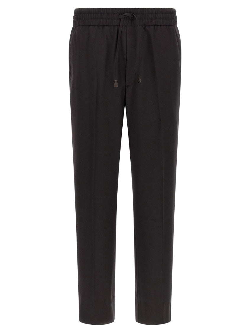 Black Straight Drawstring Pants 1