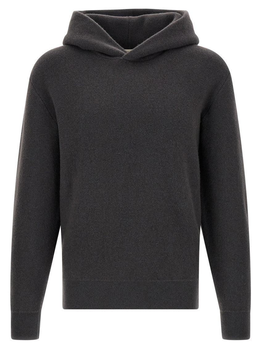 Grey Knitted Hood Sweater 1