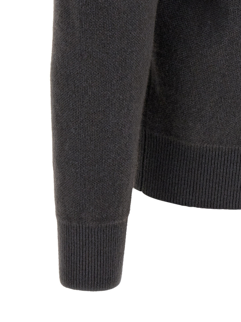 Grey Knitted Hood Sweater 4