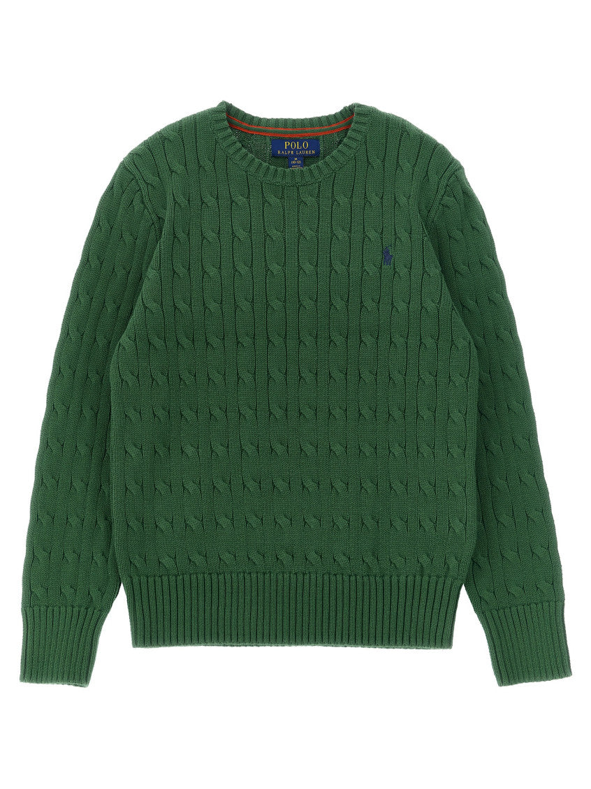 Kids Green Knitted Sweater 1