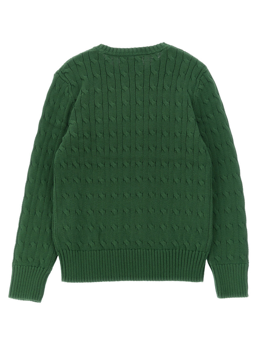 Kids Green Knitted Sweater 2