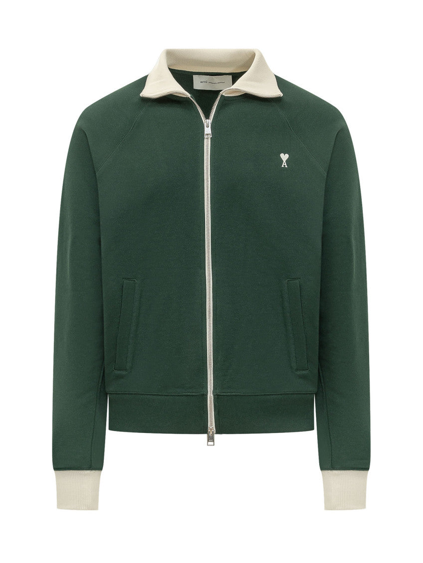 Green Logo Zip-Up Sweatshirt 1