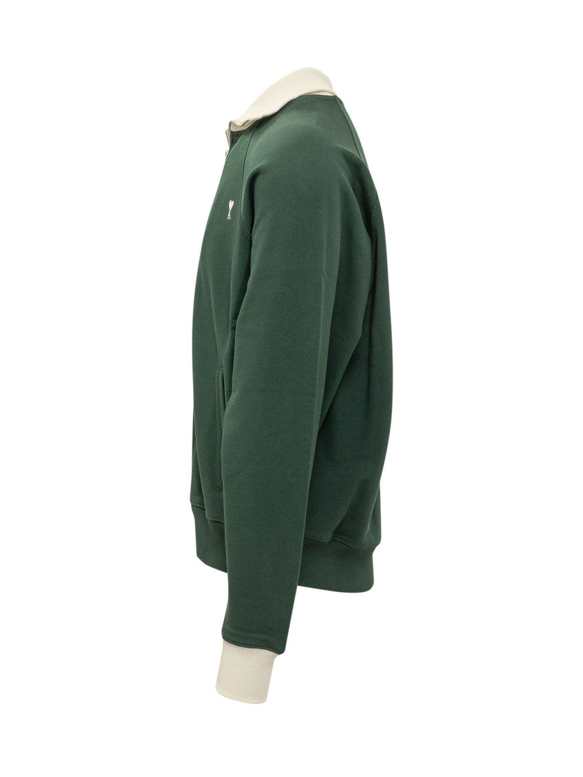 Green Logo Zip-Up Sweatshirt 3
