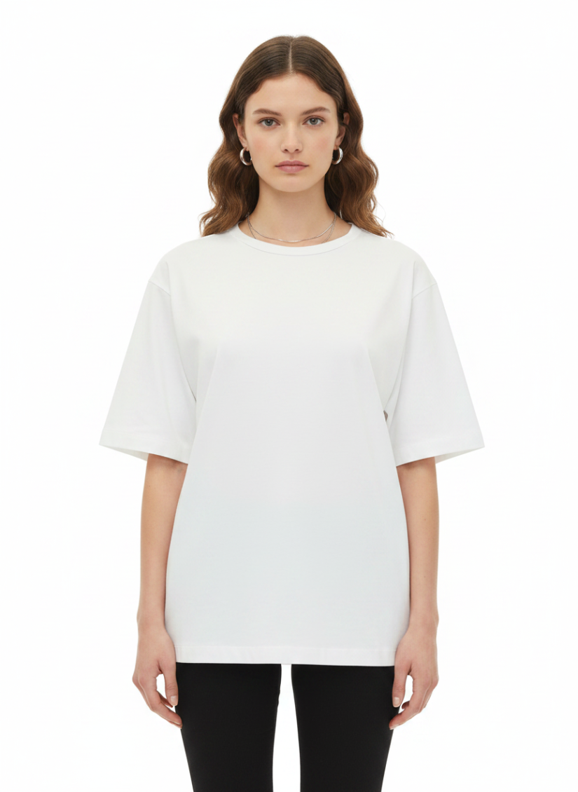 White Crew Neck T-Shirt 1