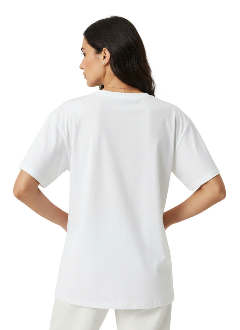 White Crew Neck T-Shirt 2
