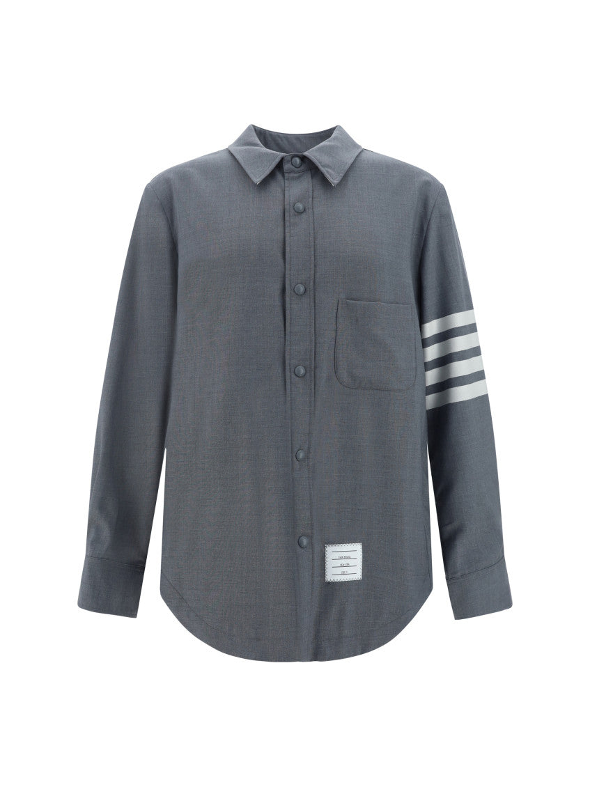 Grey Regular Stripes Shirt 1