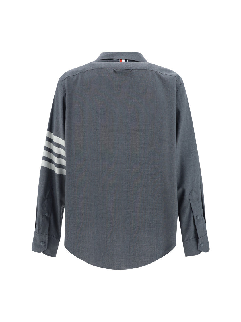 Grey Regular Stripes Shirt 2