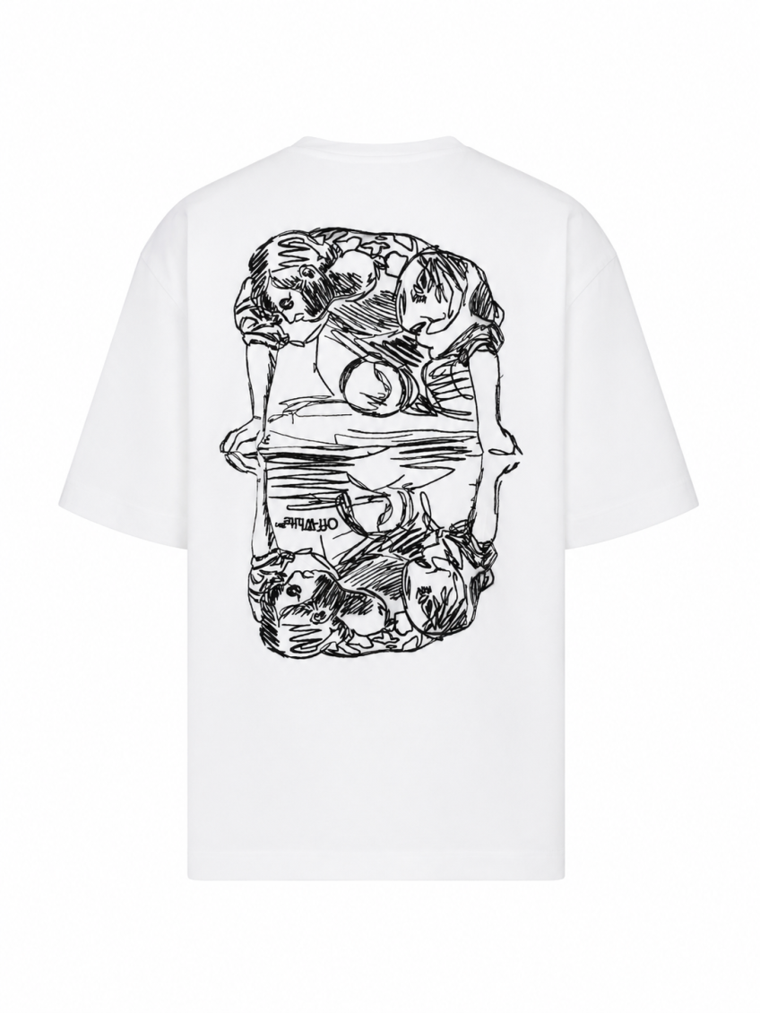 White Crew Neck T-Shirt 2