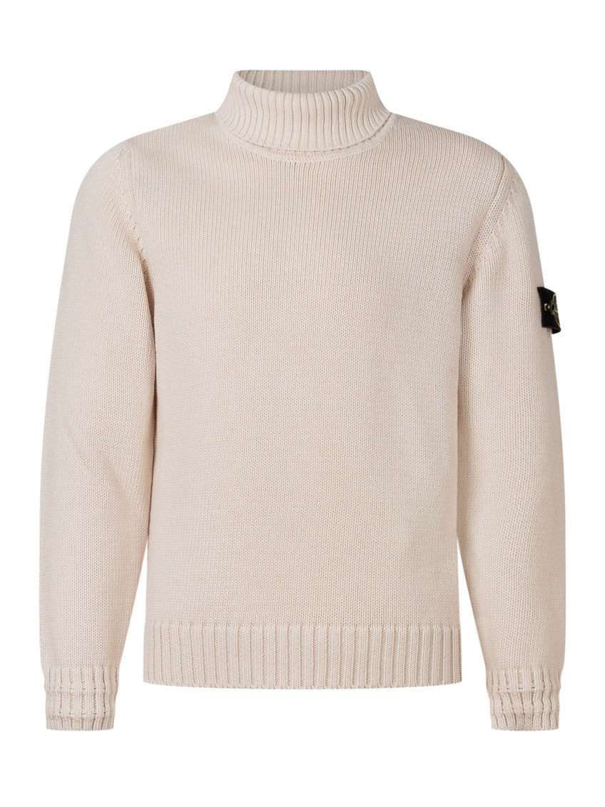 Kids Beige High-neck Sweater 1