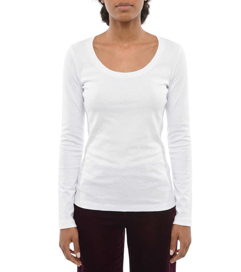 White Scoop Neck T-Shirt 1
