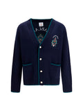 Navy Blue V Neck Cardigan 1