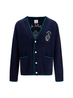 Navy Blue V Neck Cardigan 1
