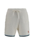White Textured Shorts 1