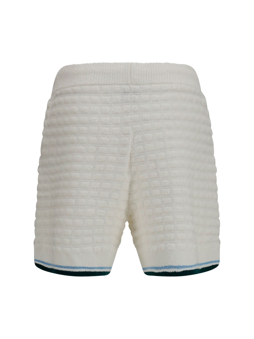 White Textured Shorts 2