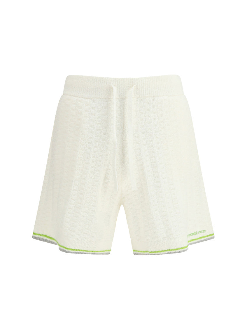 White Textured Shorts 1